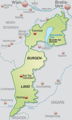 Umgebungskarte des Kantons Burgenland