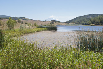 Biviere lake with views of Etna