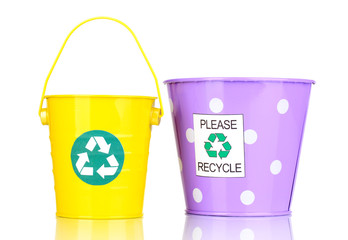 Recycling bins isolated on white