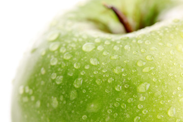 Ripe green apple isolated on white