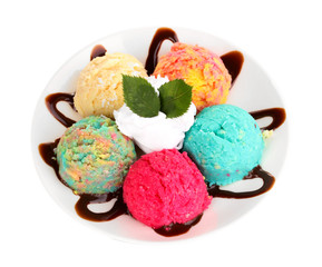 delicious ice cream isolated on white
