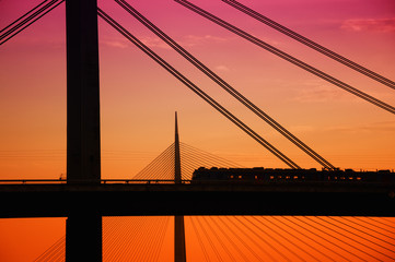 Train over the bridge