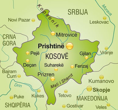 Map of  Kosovo
