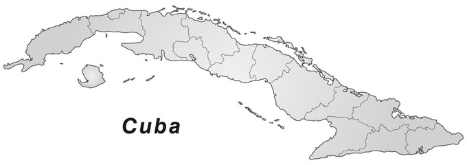 Landkarte von Kuba mit Grenzen