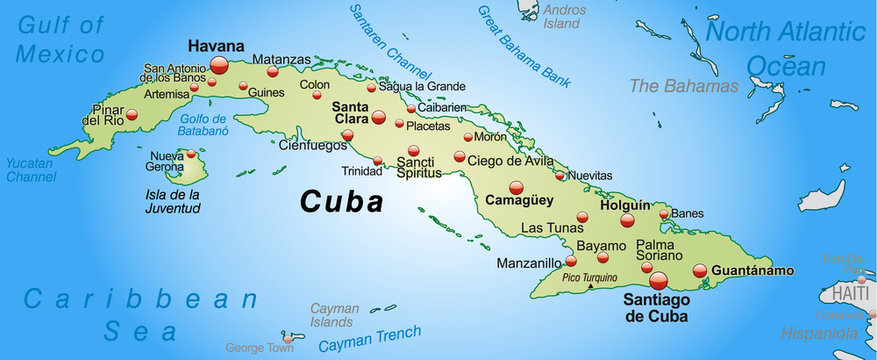 Umgebungskarte der Insel Kuba