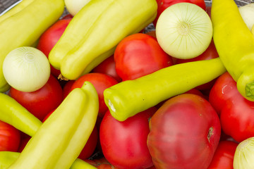 Group of vegatables in basket