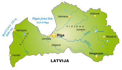 Overview map of Latvia
