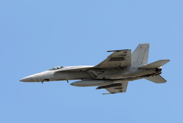 Fototapeta na wymiar Modern fighter jet in flight