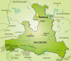 Kanton Salzburg als Übersichtskarte