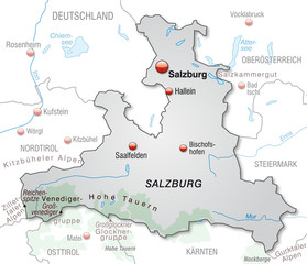 Übersichtskarte vom Kanton Salzburg