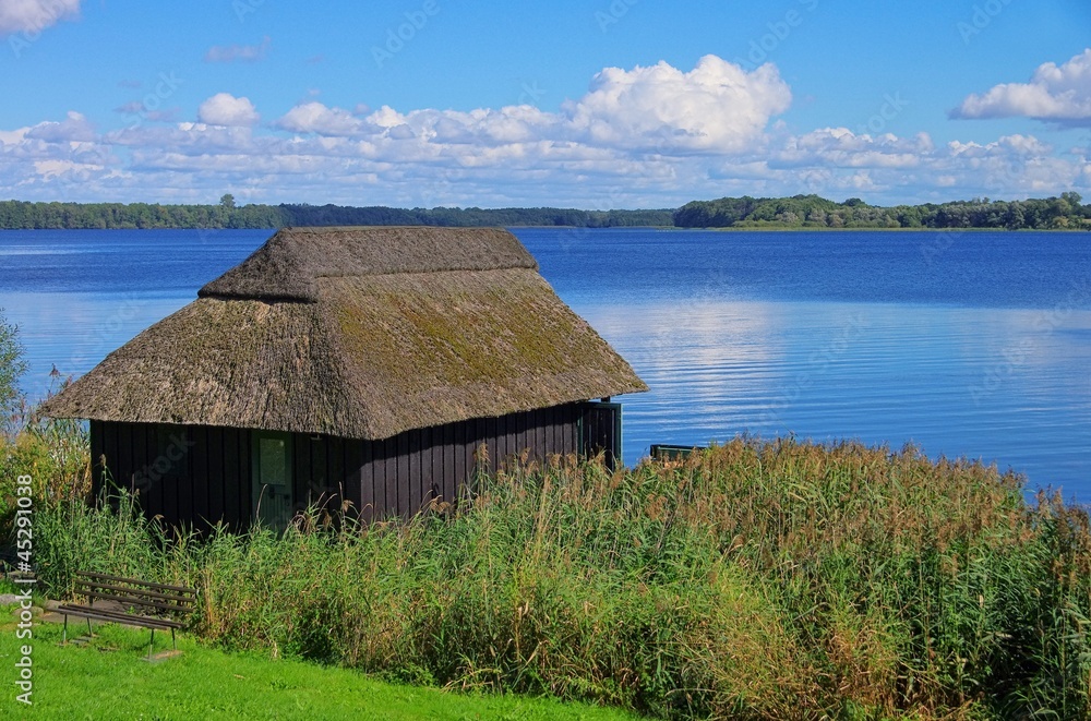 Sticker Huette am See - cabin by the lake 01