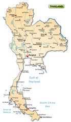 Karte von Thailand mit Städten