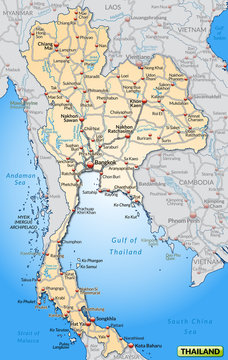 Autobahnkarte von Thailand und Umland