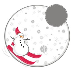 bałwan na czerwonych nartach © demonique