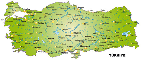 Übersichtskarte der Türkei