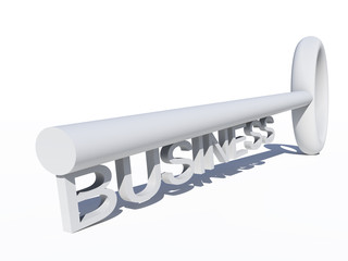 Conceptual gray and white 3D key isolated on white