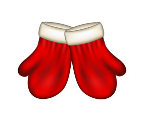Winter mittens in red design