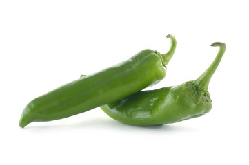 Two green chili peppers