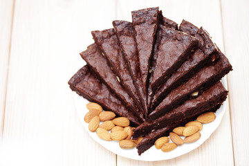 brownie with almonds