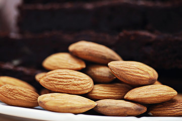 brownie with almonds