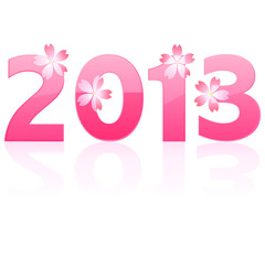 2013　桜　ピンク　文字