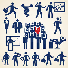 Business people icon set, various business theme resources