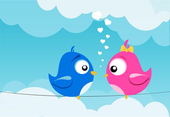 birds in love