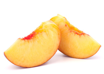 Ripe peach fruit slice