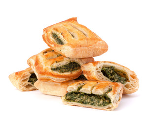 Puff pastry bun isolated on white background.