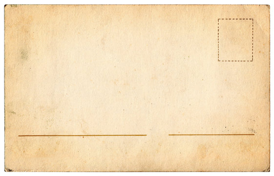 Blank vintage postcard back