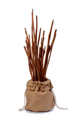 Cinnamon sticks in a bag.