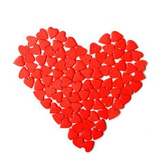 red heart on white background 