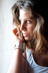 Beautiful woman close up portrait. Shallow dof.