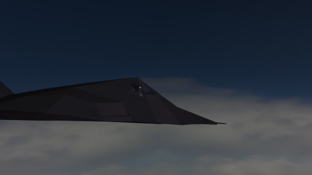 Stealth F-117 Nighthawk fly-by.