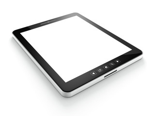 black tablet computer (tablet pc) on white background