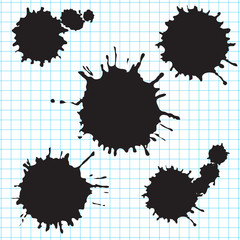 Ink blot collection isolated. Vector
