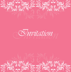 Invitation vintage card with floral ornament