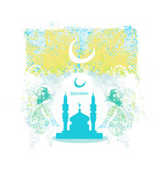Ramadan background - mosque silhouette illustration card