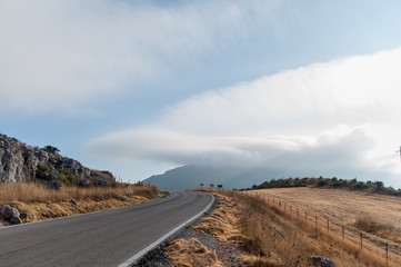 Carretera con niebla