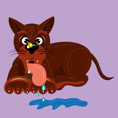 Puppy and butterfly.