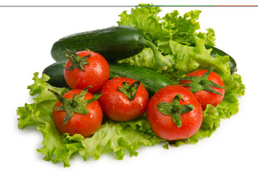 Cucumbers and tomatoes ready for salad