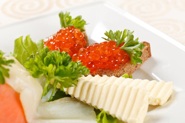 appetizer with smoked salmon