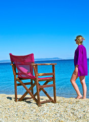 pretty sexy caucasian girl on the beach