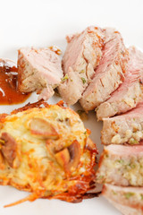 meat with vegetable pancakes