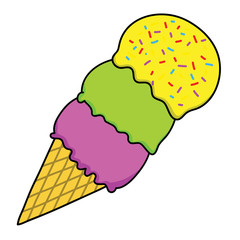 Ice cream Hand writing cartoon.