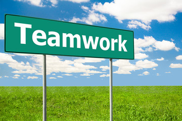 Teamwork Road Sign