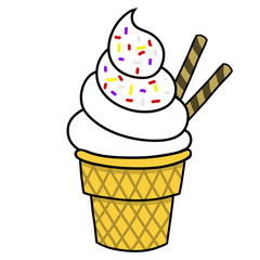 Ice cream Hand writing cartoon.
