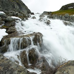 Waterfall in scandinavian mountains