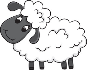 Cartoon sheep. Vector illustration
