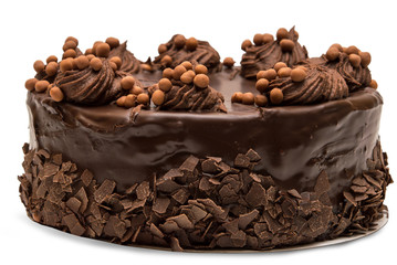 Chocolate cake isolated on white background - 45319688